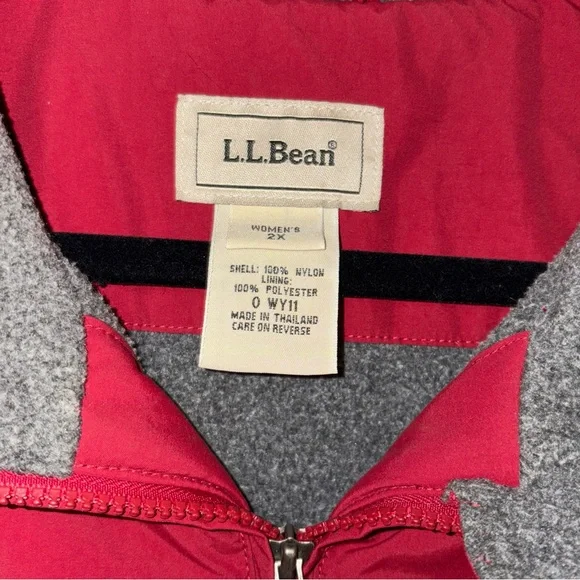 LL Bean Ladies 2XL USC GAMECOCKS Nylon Vest Fleece Lined Full Zip Outdoor Hiking - Picture 3 of 9